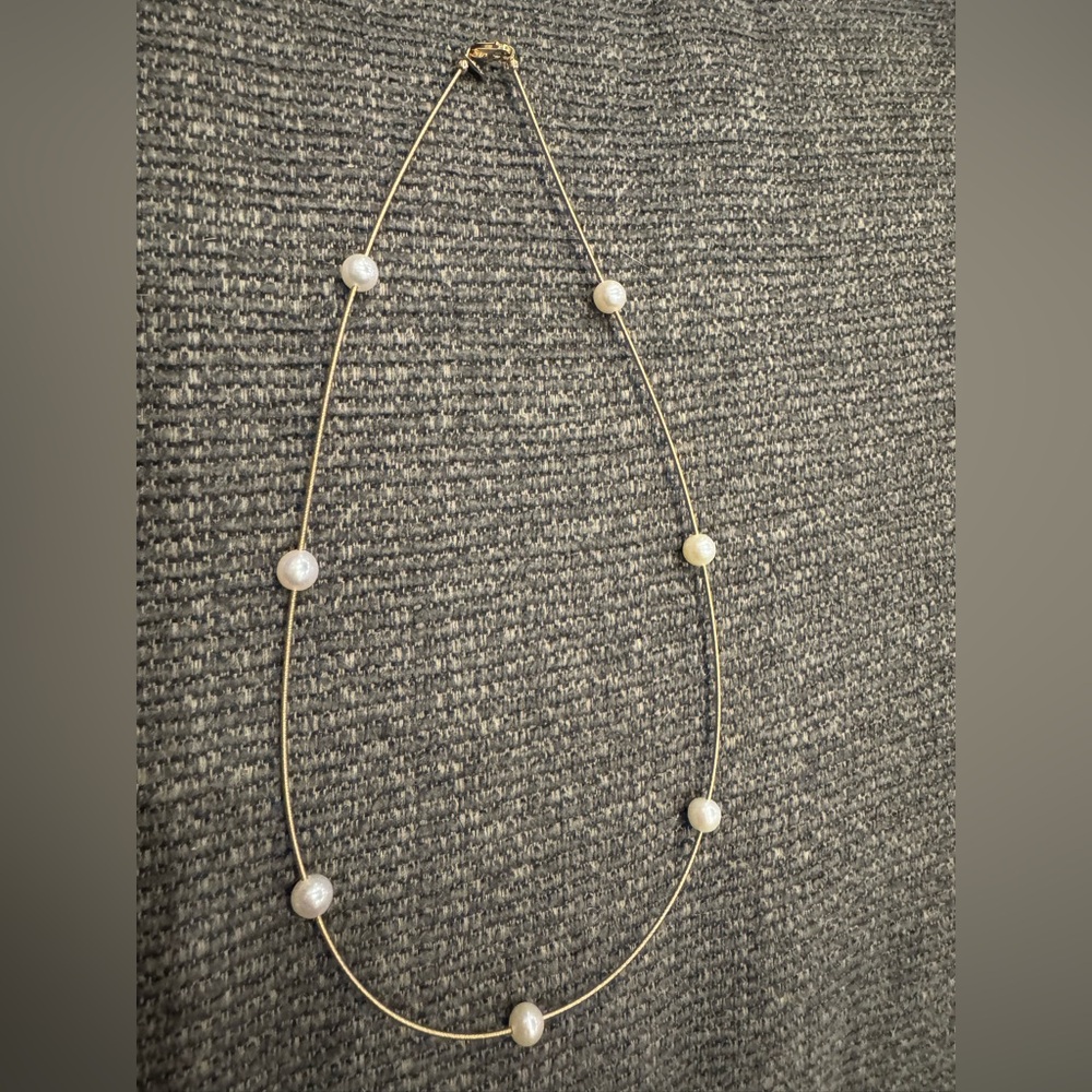 Vintage Real Freshwater Pearl necklace w/ 14k gold